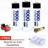 Worldmart Bộ 4 viên pin sạc AA 1000mAh Doublepow + bộ sạc pin