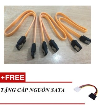 bộ 5 cáp tín hiệu ổ cứng sata tặng 1 cáp nguồn sata  