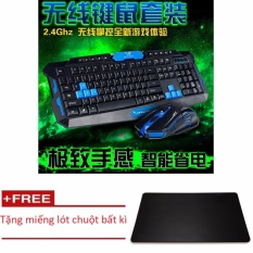 Bộ bàn phím và chuột không dây HK8100 2.4Ghz + tặng kèm lót chuột