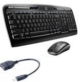 Bộ bàn phím và chuột không dây Logitech MK330 và tặng Cáp OTG - Hãng phân phối chính thức