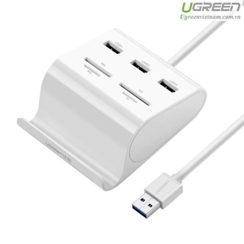 Bảng giá Bộ chia 3 cổng USB 3.0 dài 1m kèm đọc thẻ nhớ SD,TF Ugreen 30344 cao cấp Phong Vũ