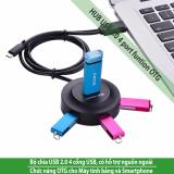 Bộ chia usb 4 cổng có cổng micro usb hỗ trợ otg, và có micro usb hỗ trợ nguồn ngoài, cáp dài 80cm ugreen 20278