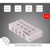 Bộ chia usb 4 máy tính cho 1 máy in chia tự động và bấm nút bằng tay figear fj-4ua