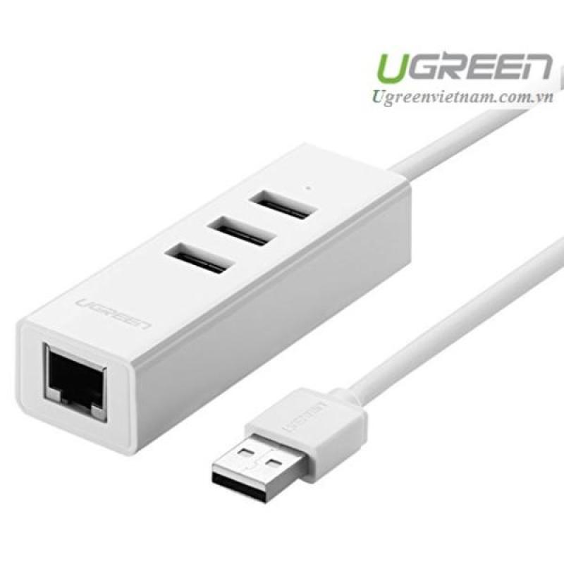 Bảng giá Bộ chia USB ra 3 cổng USB 2.0 kèm cổng mạng Ethernet 10/100Mbps Ugreen 30297 cao cấp Phong Vũ