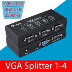 Bộ chia vga 1 vào 4 ra 250mhz 1920*1080p dtech df-7254