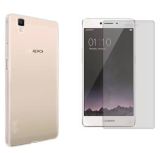 Bộ dán kính cường lực + ốp silicon cho OPPO F1
