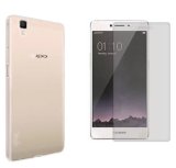 Bộ dán kính cường lực + ốp silicon cho oppo r7s