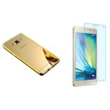 Bộ dán kính cường lực và ốp lưng cho Samsung Galaxy A8 gương (Vàng)
