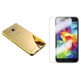 Bộ dán kính cường lực và ốp lưng cho Samsung Galaxy Grand 2 gương (Vàng)