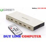 Bộ gộp hdmi 5 in 1 out ugreen 40279, có điều khiển hỗ trợ 4k*2k, 3d, full hd