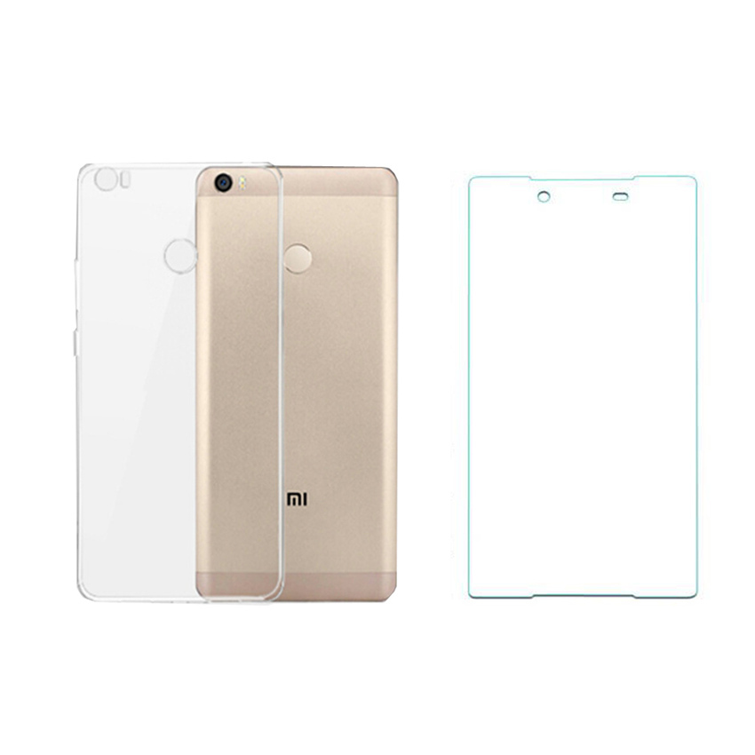 Bộ ốp lưng silicon xiaomi mi max + kính cường lực 2.5d
