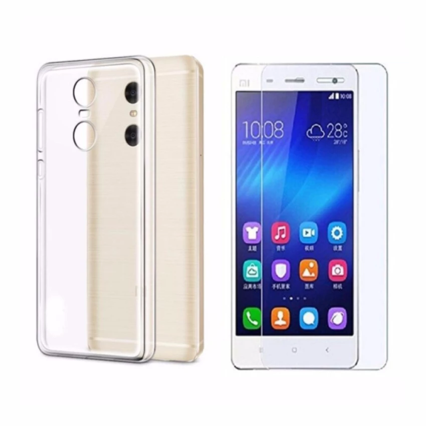 Bộ ốp lưng silicon xiaomi redmi note 4x + kính cường lực 2.5d