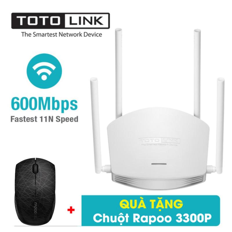 Bảng giá Bộ phát sóng wifi TOTOLINK  N600R 600Mbps + Tặng chuột Rapoo 3300p Phong Vũ