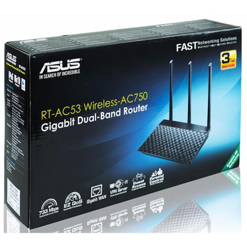 Bảng giá Bộ phát Wifi Chuẩn AC 750Mbps ASUS RT-AC53 Gigabit  3 Ăng ten Phong Vũ
