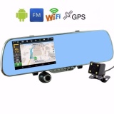 Camera hành trình gương kèm cam lùi GPS dẫn đường X5 plus