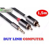 Cáp audio 1 đầu 3.5 ra 2 đầu hoa sen dài 1,5m cao cấp ugreen 10583