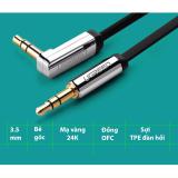 Cáp audio 3.5mm 1 đầu thằng, 1 đầu cong bẻ góc loại ngắn 1.5 mét ugreen 10598