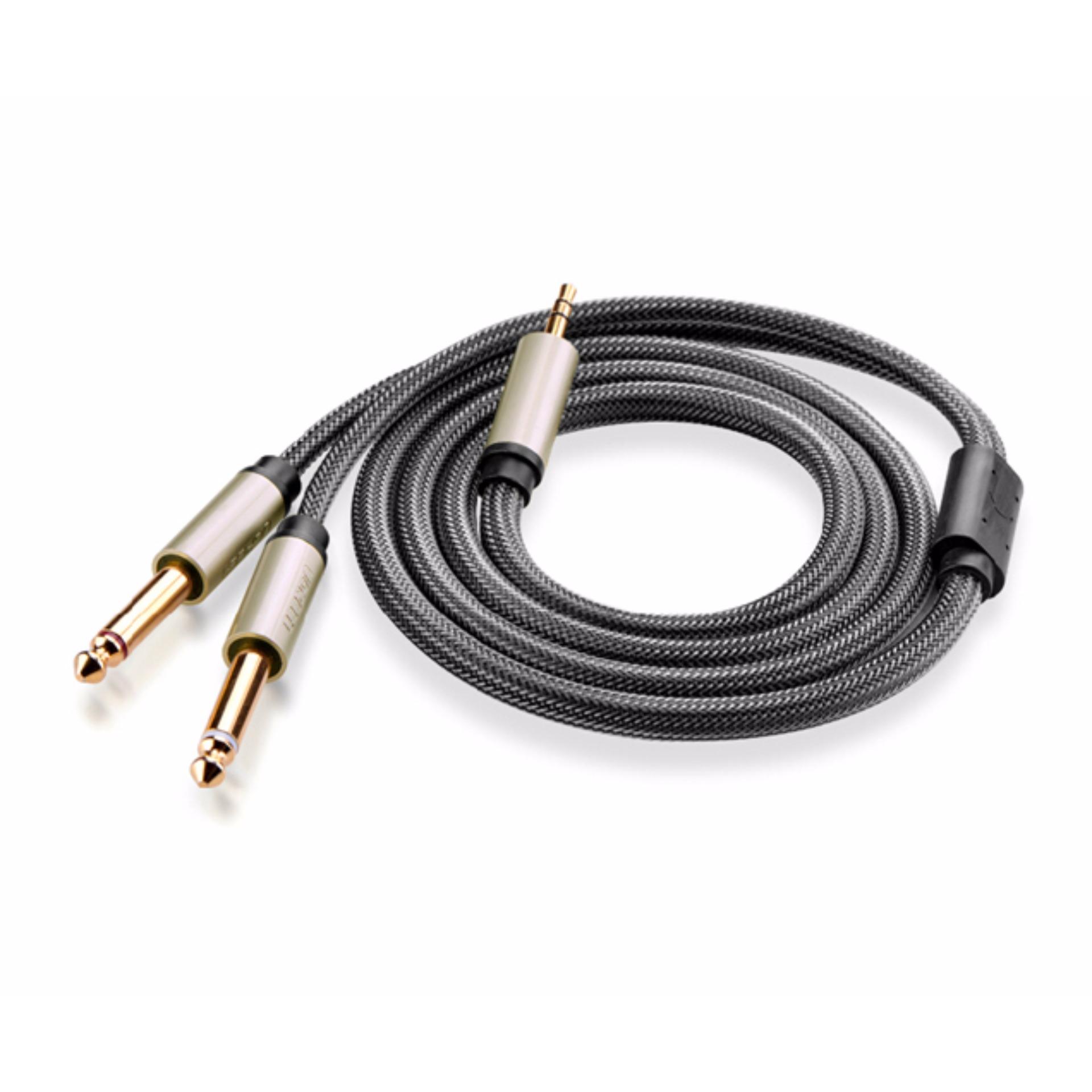 Cáp audio 3.5mm ra 2 đầu 6.5mm 1.5m ugreen 10614