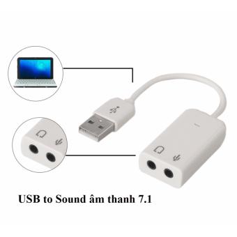 Cáp chuyển đổi USB to Sound âm thanh 7.1 trắng  