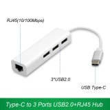 Cáp chuyển đổi usb type-c ra 3 cổng usb + cổng lan rj45
