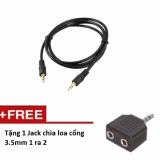 [HCM]Cáp loa 2 đầu 3.5 dài 1.5M Tặng 1 Jack 3.5 chia loa 1 ra 2