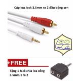 [HCM]Cáp loa Jack 3.5mm ra 2 đầu bông sen AV dài 1.8M Tặng Jack chia loa 3.5 1 ra 2