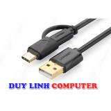 Cáp micro usb to usb với 1 cổng usb type c dài 1m ugreen 30171