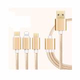 Cáp sạc 3 đầu Micro USB - Lightning - USB Type C