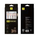 Cáp sạc Baseus lightning và Micro USB dây dù 3 in 1