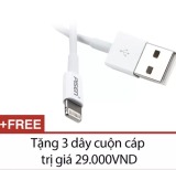 Cáp sạc cho iPhone 5/5S/6/6S/iPad Pisen (Trắng) + Tặng 3 dây cuộn cáp