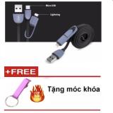 Cáp sạc Điện Thoại 2 in 1 cho iPhone567 & android Hanama