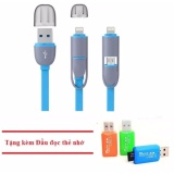 Cáp sạc điên thoại 2 in 1cho iPhone 5/6 và android + Tặng Đầu đọc thẻ nhớ