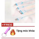 Cáp sạc điện thoại 3 đầu đa năng dài + Tặng móc khóa khui nắp chai