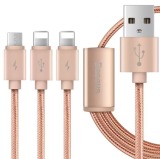 Cáp sạc lightning và Micro USB dây dù 3 in 1 Baseus