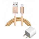 Cáp Sạc Micro USB Bọc lưới siêu bền + Tặng Cóc sạc tiện ích