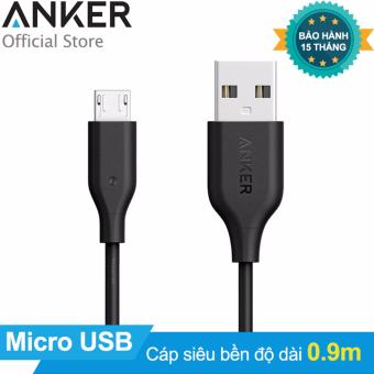 Cáp sạc siêu bền Anker PowerLine Micro USB 0.9m (Đen)  
