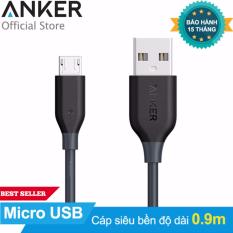 Giá sốc Cáp sạc siêu bền Anker PowerLine Micro USB 0.9m (Xám) – Hãng phân phối chính thức   Tại Lamino (Tp.HCM)