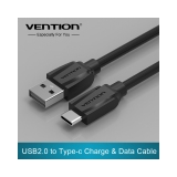 Cáp usb 2.0 sang usb 2.0 type c truyền dữ liệu và sạc lõi thuần đồng bọc nhôm chống nhiễu vention vas-a46-b100 1m