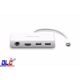 Cáp usb type c to hdmi, lan, hub usb 3.0 ugreen 40377