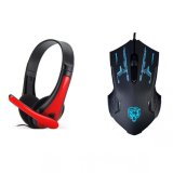Chuột chơi game có dây mouse gaming sch-02x6 + tai nghe chụp tai kèm micro isound sh20m