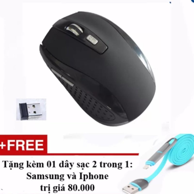 Bảng giá Chuột không dây Model 7500 phổ biến trên thị trường + Tặng kèm 01 dây sạc 2 trong 1 cho dòng ĐT Androi và Iphone Phong Vũ