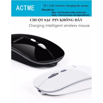 Chuột Không Dây Sạc Pin Actme T5 (Màu Xanh) May 2018 - 3 Chuột không dây sạc pin Actme T5 (Màu Xanh) - 3