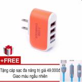 Cốc sạc đa năng 3in1 ra usb + tặng cáp sạc đa năng 2 đầu