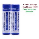 Combo 2 Pin sạc Doublepow 18650 3.7V dung lượng cao 3000mAh
