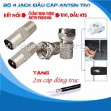 Combo 4 jack nối anten với tivi tặng 2m cáp đồng trục