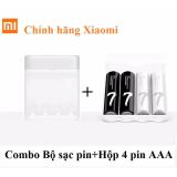Combo Bộ sạc pin AA,AAA Xiaomi phiên bản mới PB401+ Hộp 4 Pin AAA Xiaomi Zi7 sạc được nhiều lần (Hàng nhập khẩu)