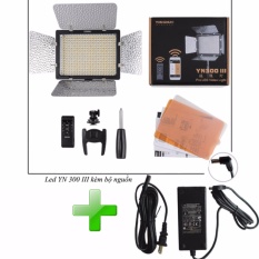 Combo led yongnuo yn 300 iii + nguồn power adapter cho led video light yn-600 yn300-iii yn168 yn216 yn1410 yn300air yn160iii yn360