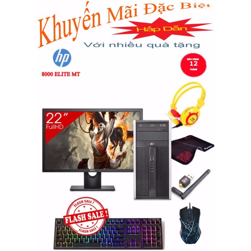 Hình ảnh Combo Máy tính văn phòng HP 8000 Elite MT + Màn hình Dell 22inch Full HD (Core 2 Duo E8500, Ram 8GB, SSD 240GB, HDD 1TB) + Quà Tặng - Hàng Nhập Khẩu