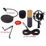 Combo micro bm800 + filter lọc + chân kẹp micro nb35