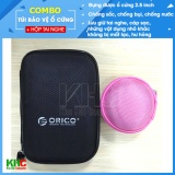 Combo túi bảo vệ ổ cứng hdd 2.5 inch orico phd-25 + hộp đựng tai nghe cáp sạc tròn